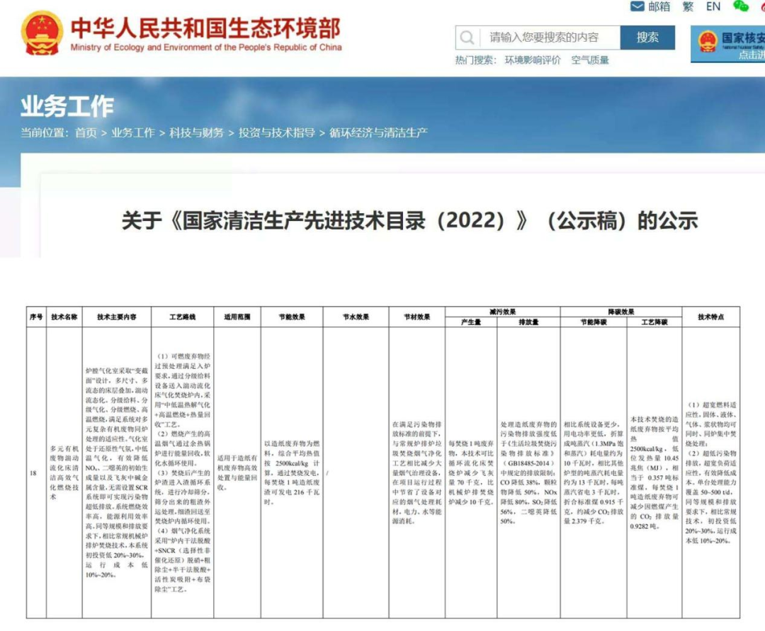 喜訊|北京衡燃TFB技術入選《國家清潔生產先進技術目錄》